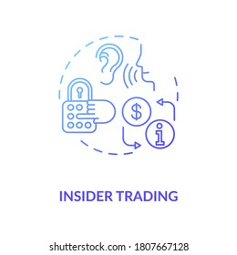 Insider trading concept icon. Non public information selling. Common corporate crime. Secret data buying idea thin line illustration. Vector isolated outline RGB color drawing