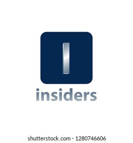 Insiders. Square Initial letter i logo concept design template idea