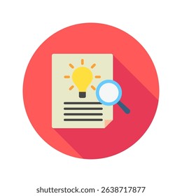 Insight Card mini illustration rounded flat color icon, use for research and development, education, industry, UI, UX kit, app and web development, digital or print.