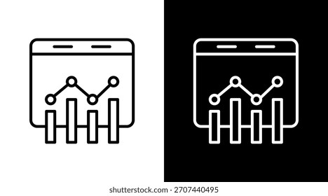 Design do Conjunto de Ícones Brancos do Outline do Gráfico de Visão