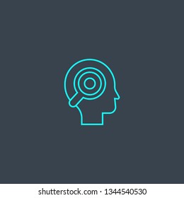 insight concept blue line icon. Simple thin element on dark background. insight concept outline symbol design. Can be used for web and mobile UI/UX