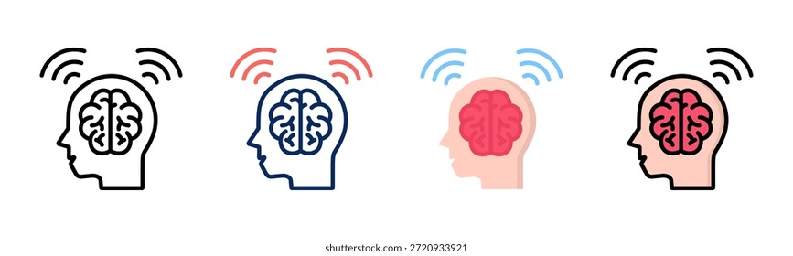 Ícone Fluxo de Percepção define coleção de vários estilos
