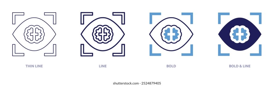 Insight icon in 4 different styles. Thin Line, Line, Bold, and Bold Line. Duotone style. Editable stroke.