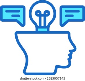 Insight Icon Blue Color Vector Illustration