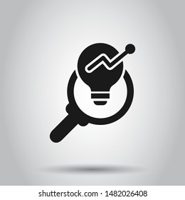 Insight Icon In Flat Style. Bulb Vector Illustration On Isolated Background. Idea Business Concept.