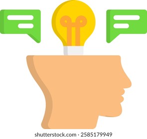 Insight Icon Flat Vector Illustration
