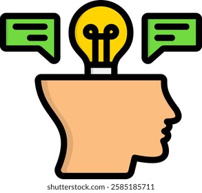 Insight Icon Lineal Color Vector Illustration