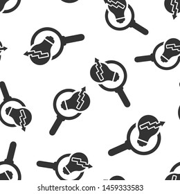 Insight icon seamless pattern background. Bulb vector illustration on white isolated background. Idea business concept.