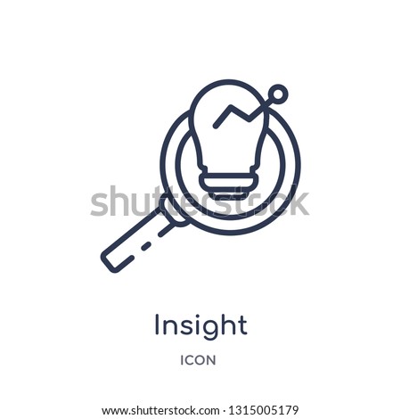 insight icon from security outline collection. Thin line insight icon isolated on white background.