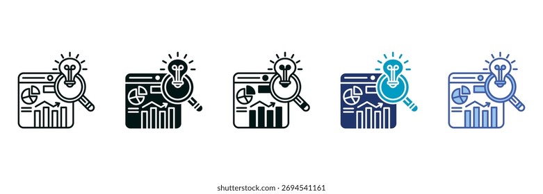 Insight Icon Set Consisting of Multiple Styles Vector Illustration