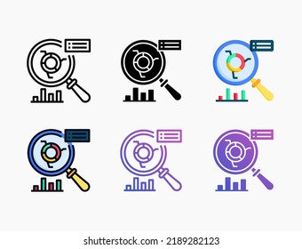 Icono de visión con línea, contorno, plano, relleno, glifo, color, degradado. Actrazo editable y píxel perfecto. Se puede usar para productos digitales, presentación, diseño de impresión y más.