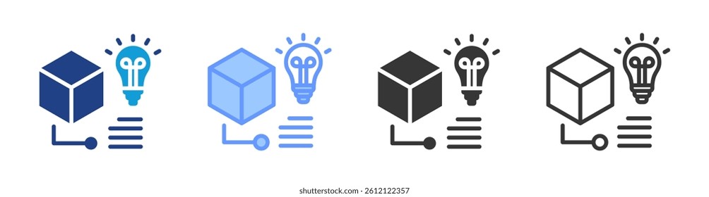 Insight icon set multiple style collection