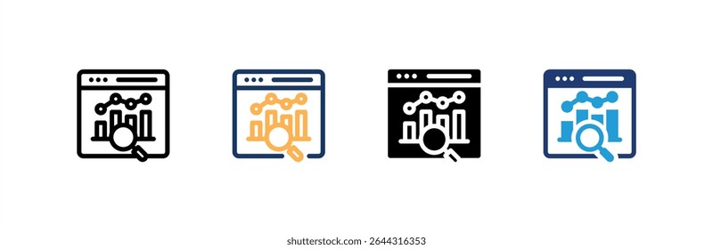 Insight icon set multiple style collection. Vector illustration.