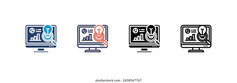 Insight icon set multiple style collection