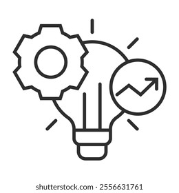 Insight icon, Strategy symbol outline icon, editable vector illustration and transparent graphic element. Isolated on white background