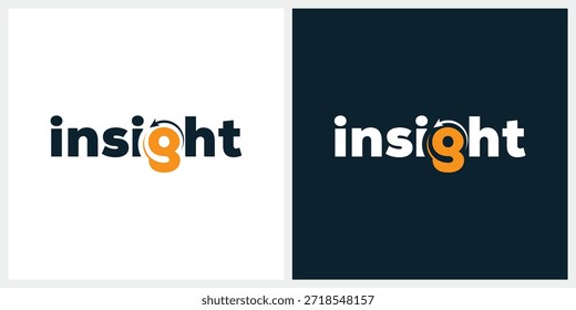 design de logotipo insight, marca de palavra texto insight ícone de vetor gráfico
