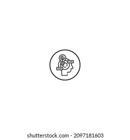 icono de estilo de contorno visual en círculo