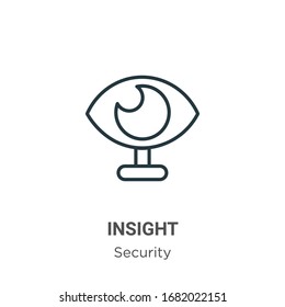 Insight outline vector icon. Thin line black insight icon, flat vector simple element illustration from editable security concept isolated stroke on white background