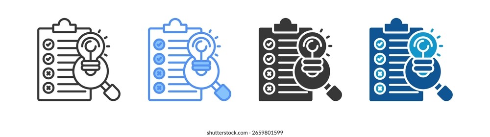 Insight Report Multistyle Icon Set-Kollektion