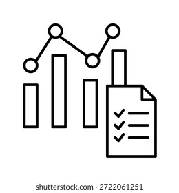 Ilustración vectorial de iconos de esquema de informe de Insight