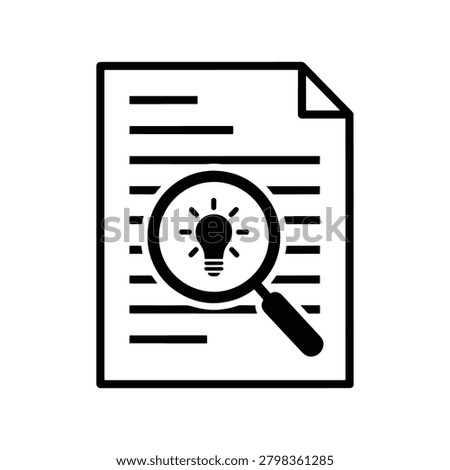 Insight Reporting Document Silhouette Icon for Business Analytics