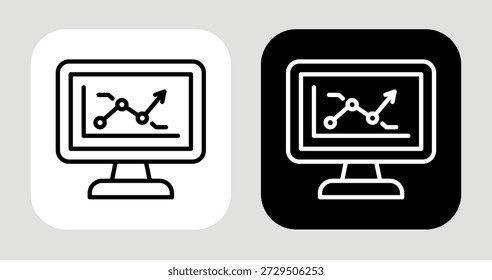 Insight Tracker Icon In Black and White Line Style