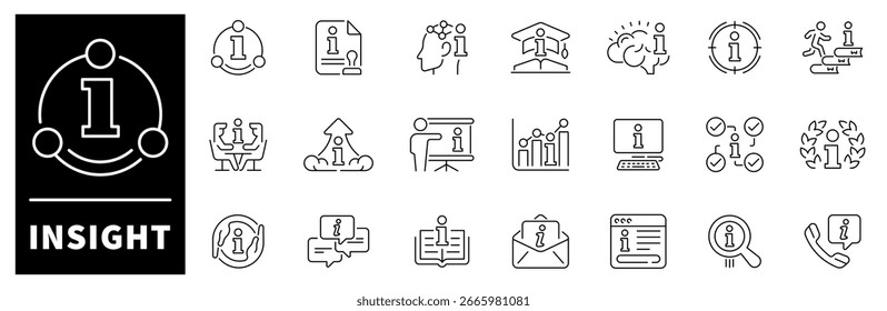 Iconos de vector de visión en estilo de línea. Conjunto de iconos de visión. Iconos de visión general