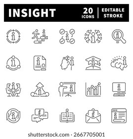 Iconos de vector de visión en estilo de línea. Conjunto de iconos de visión. Iconos de visión general