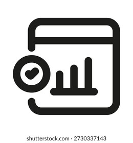 Insight web graph professional line icon. Professional Line Vector Icon with modern analytics and data visualization concept, minimal clean outline design and scalable statistics symbol
