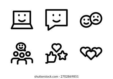 Insighful Feedback Icon Set für moderne Prüfsymbole und professionelle Kundenantwort Grafikressourcen für kreative Projekte
