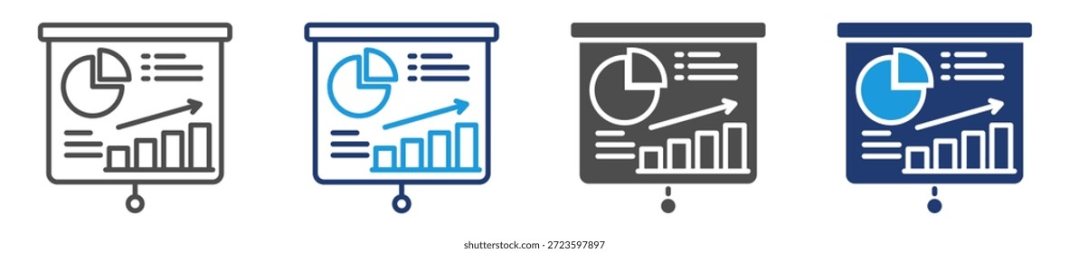 ícone do insights dashboard folha de vários estilos