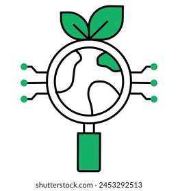 Percepciones sobre la dinámica ambiental. Comprensión A Través Del Análisis De Datos. Trazo y Colores editables.