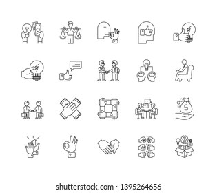 Insights line icons, signs, vector set, outline illustration concept 