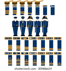 Insignia Confederate naval officers in the Civil War the United States. The illustration on a white background.