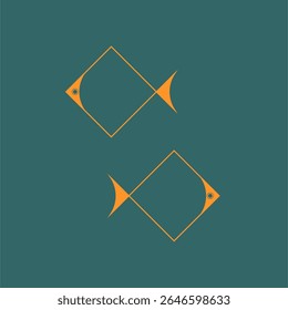 Insígnia emblema aquário de peixes em estilo Art Deco Gatsby