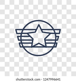 Insignia icon. Trendy linear Insignia logo concept on transparent background from army and war collection