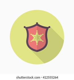 Insignia icon, Vector flat long shadow design. EPS10