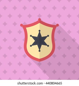 Insignia icon, Vector flat long shadow design. EPS10