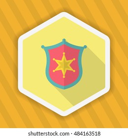 Insignia icon, Vector flat long shadow design. EPS10