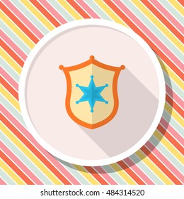Insignia icon, Vector flat long shadow design. EPS10