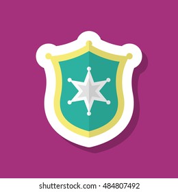 Insignia icon, Vector flat long shadow design. EPS10