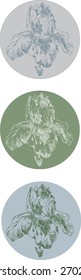 insignia with irises