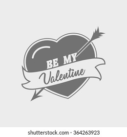 Insignia or Logotype for Valentines day. Vector tag, design element, sign, logo, label, badge or object.