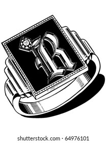 Insignia Ring - Retro Clipart Illustration