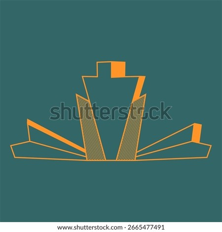The insignia is a stylized element part of the graphic logo. In the Art Deco style