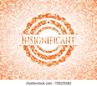 Insignificant abstract emblem, orange mosaic background