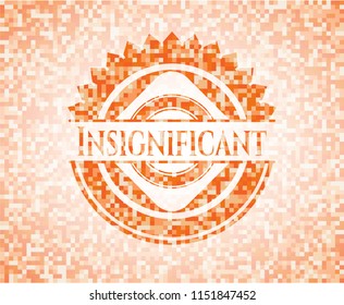 Insignificant abstract orange mosaic emblem with background