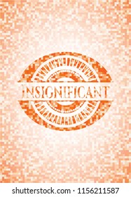 Insignificant abstract orange mosaic emblem with background