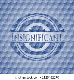 Insignificant blue emblem with geometric background.