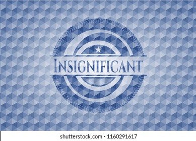 Insignificant blue emblem with geometric pattern background.